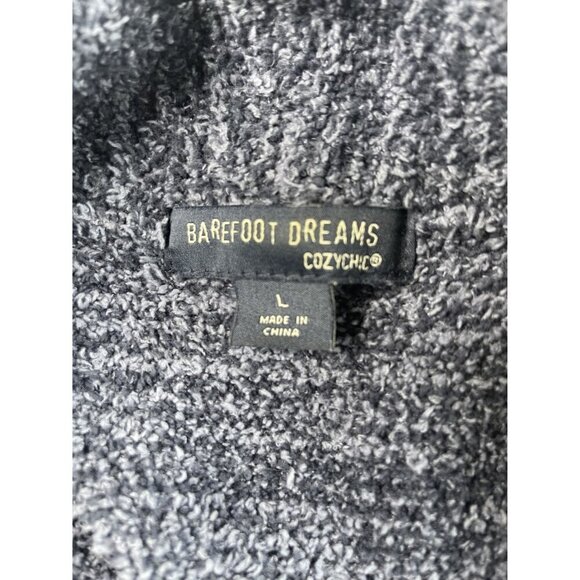 Barefoot Dreams CozyChic SZ L Open Front Knit Cardigan Sweater Pockets Blue Gray - Picture 10 of 11